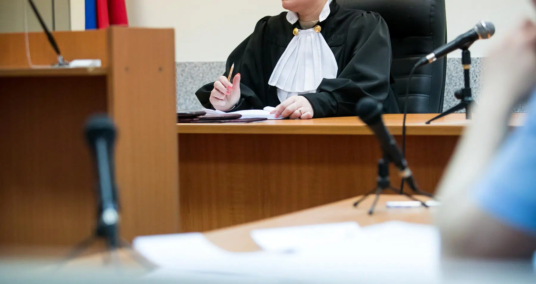 Judge sitting at a divorce hearing